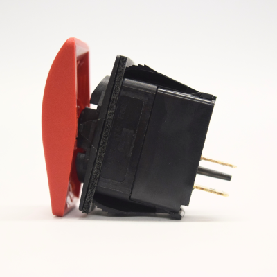 RK 19410 Std Weather Resistnt Rckr Switch OFF-MOM ON SPST (Black/Red)